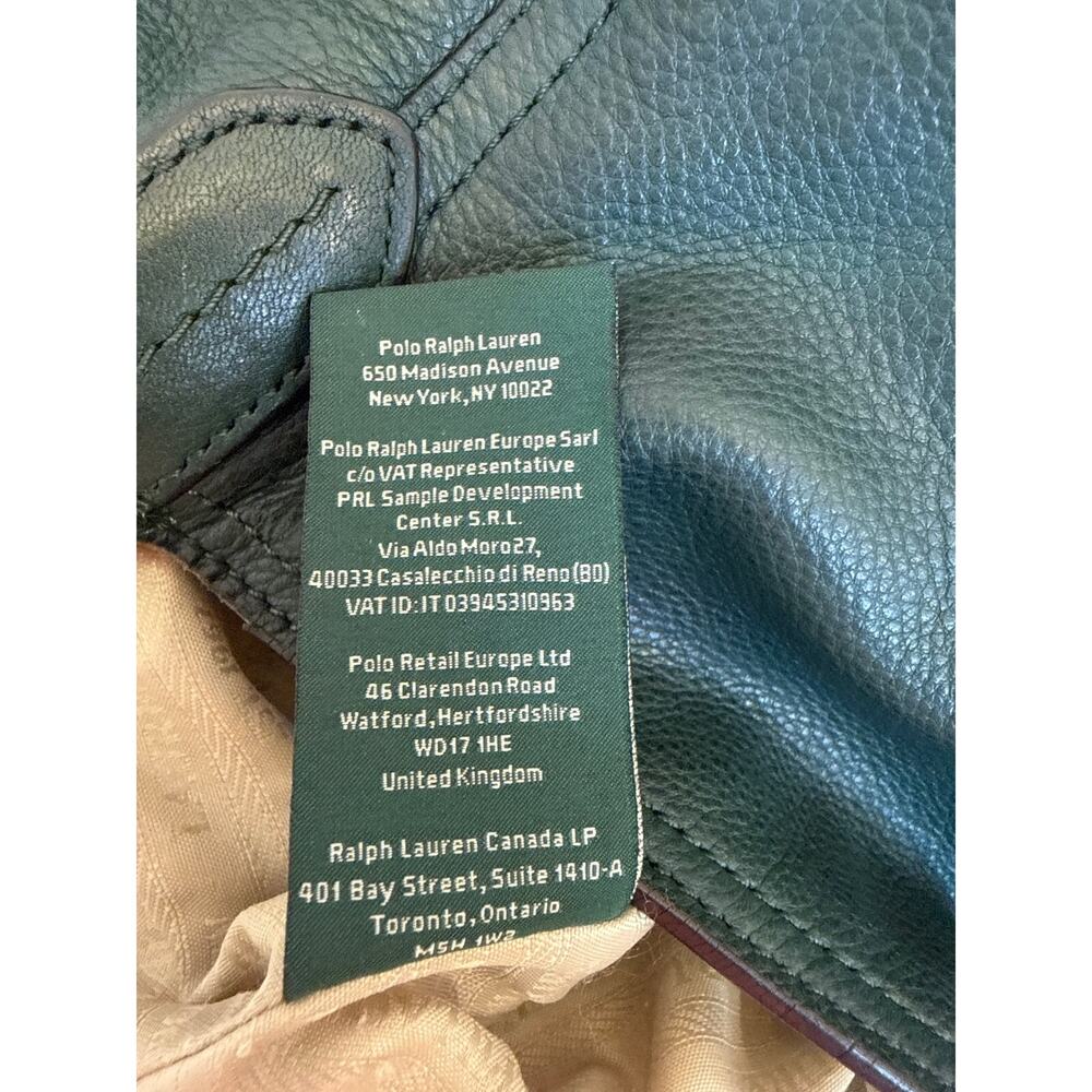 Lauren Ralph Lauren Green Pebbled Leather Cargo Pocket Hobo Shoulder Bag - Picture 8 of 8